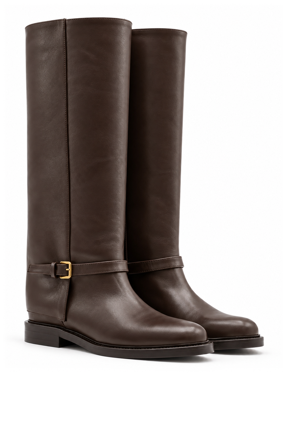 SHEILA LEATHER BOOT DARK BROWN