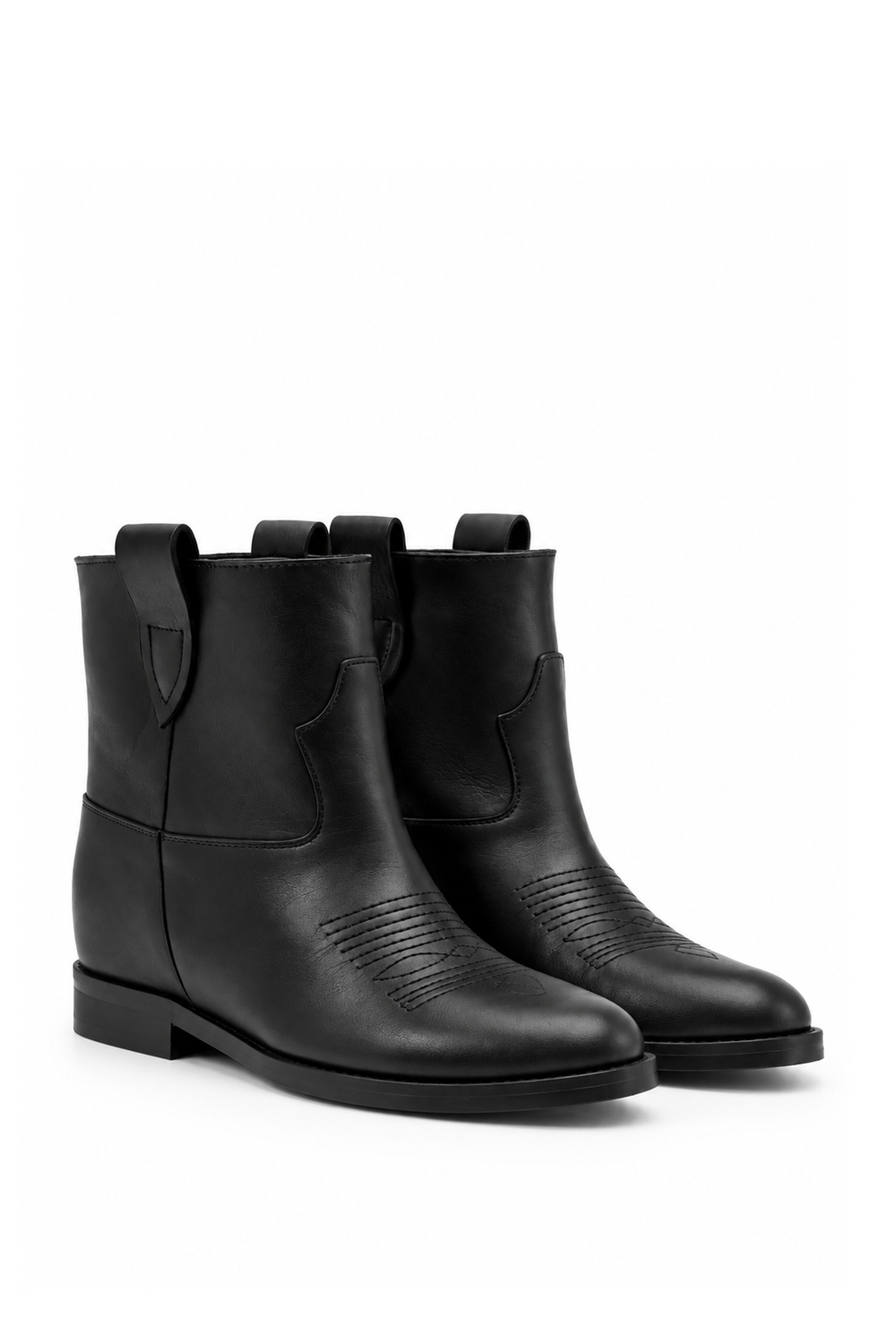ROSITA BLACK LEATHER ANKLE BOOT